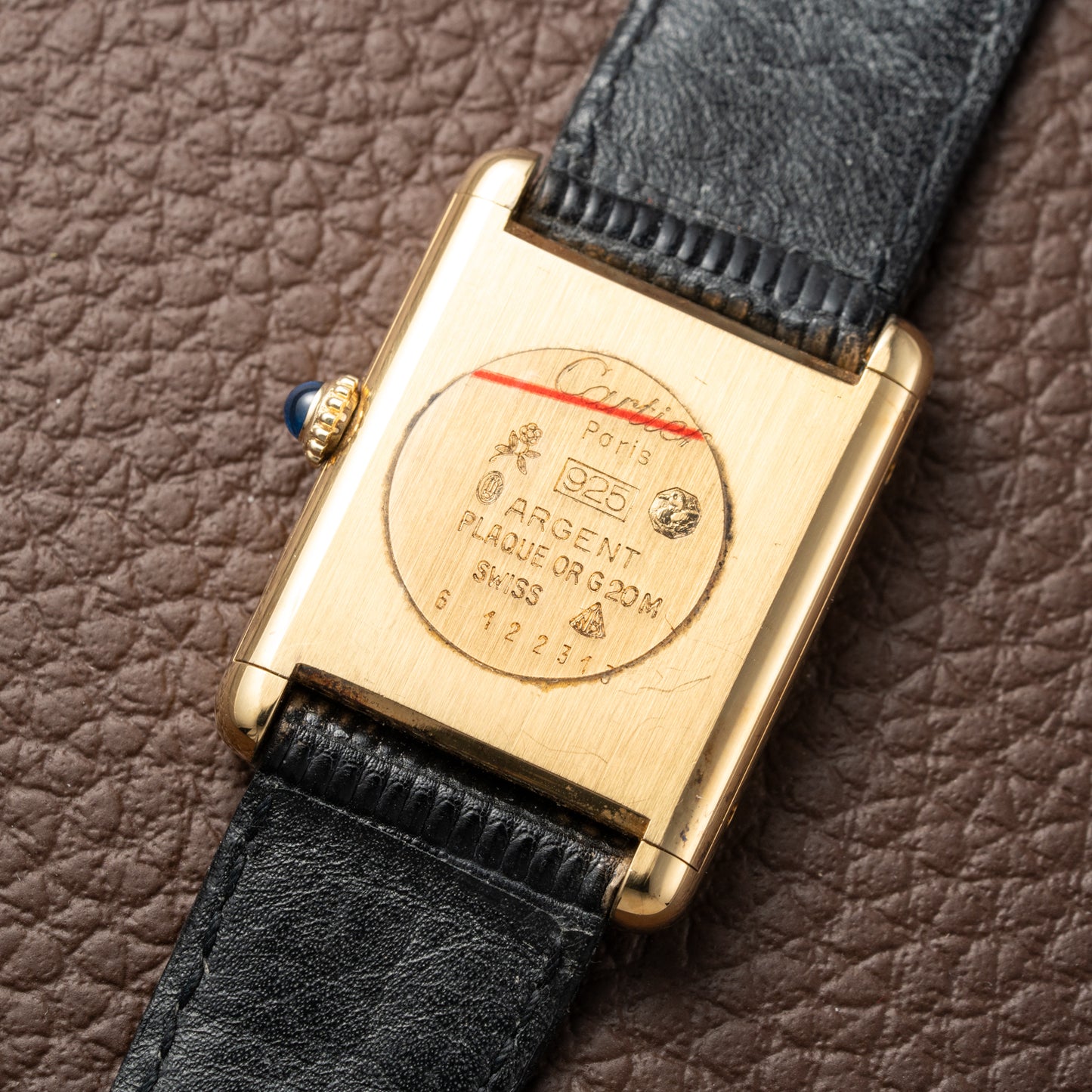 Cartier Tank Must de Vermeil Black Onyx Dial GM 1980s