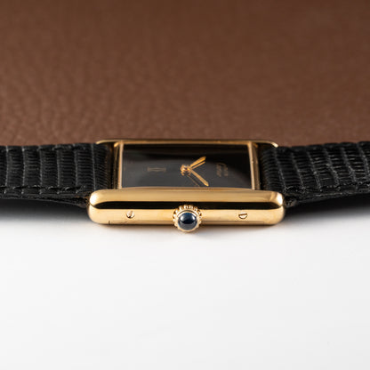 Cartier Tank Must de Vermeil Black Onyx Dial GM 1980s
