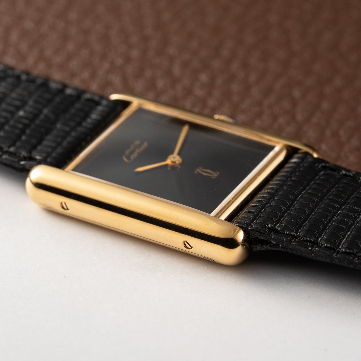 Cartier Tank Must de Vermeil Black Onyx Dial GM 1980s