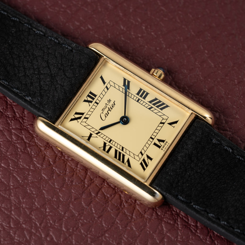 Cartier Must de Tank Vermeil Lemon Roman Dial Reference 681006