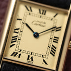 Cartier Must de Tank Vermeil Lemon Roman Dial Reference 681006