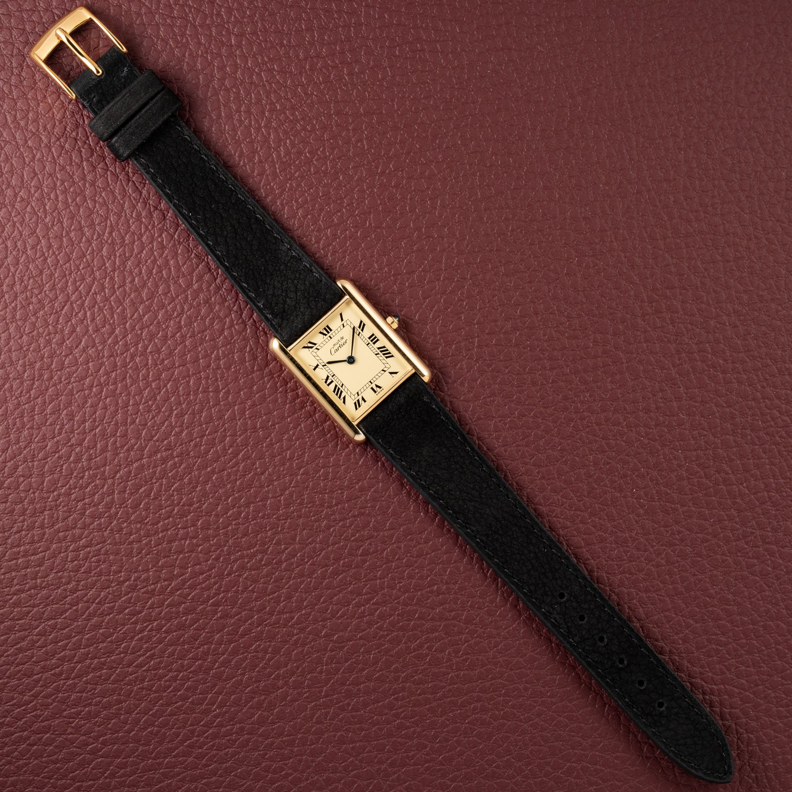 Cartier Must de Tank Vermeil Lemon Roman Dial Reference 681006