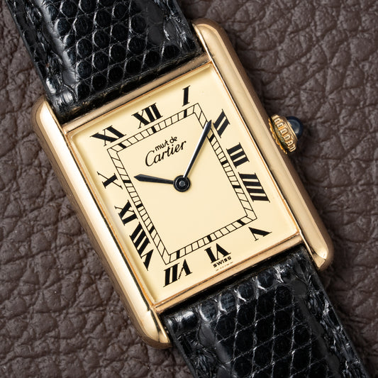 Cartier Must De Tank Vermeil Lemon Roman Dial GM