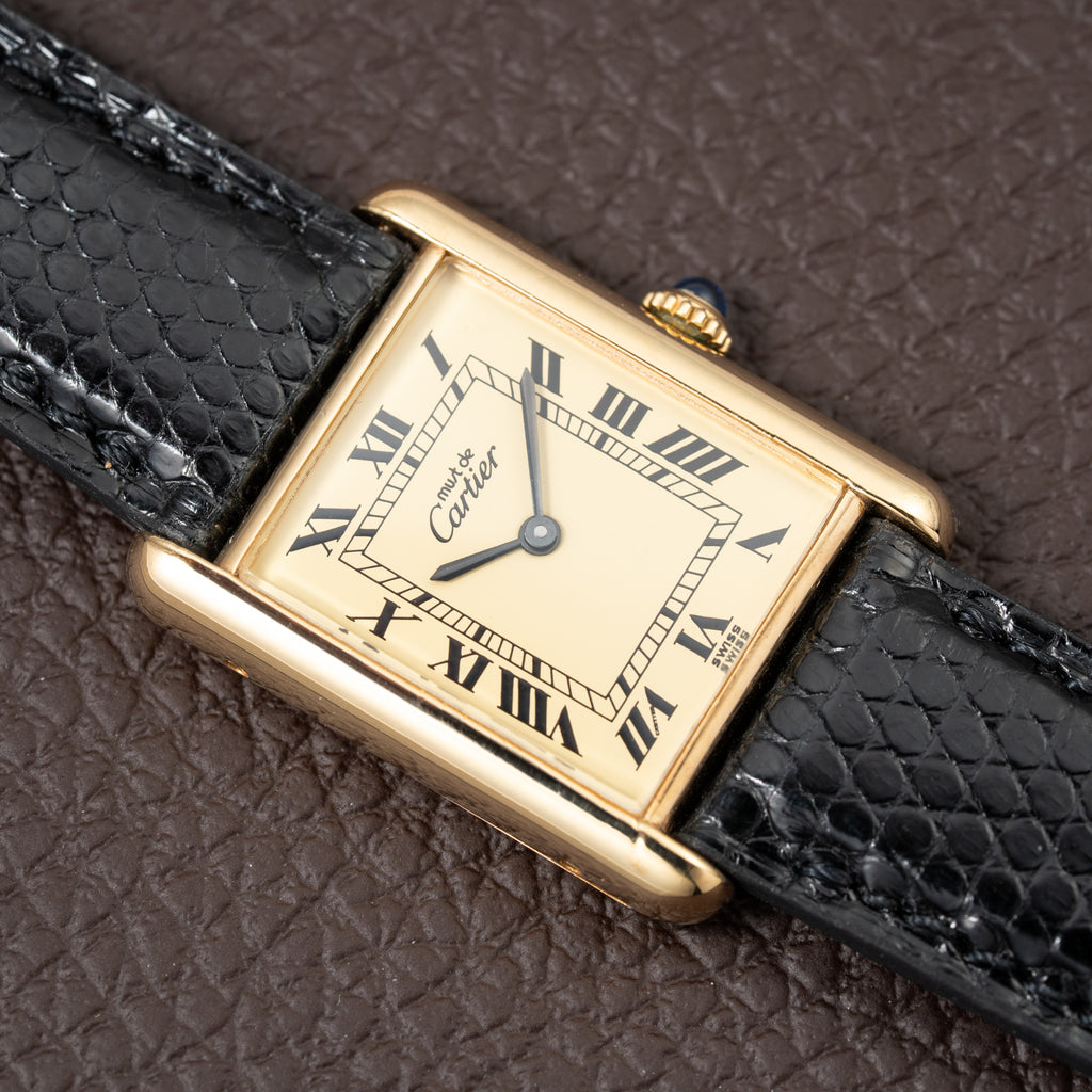 Cartier Must De Tank Vermeil Lemon Roman Dial GM