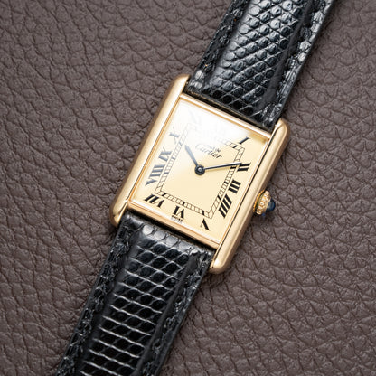 Cartier Must De Tank Vermeil Lemon Roman Dial GM
