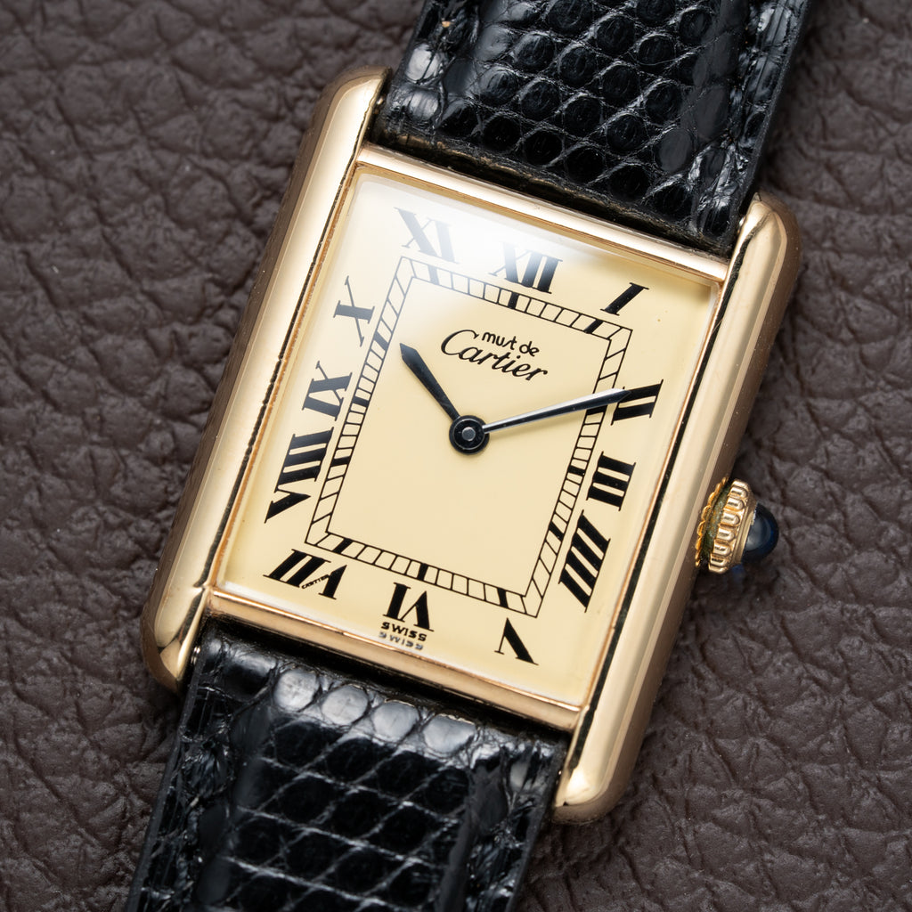 Cartier Must De Tank Vermeil Lemon Roman Dial GM