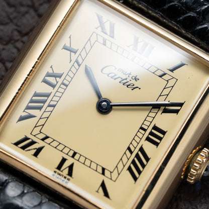 Cartier Must De Tank Vermeil Lemon Roman Dial GM