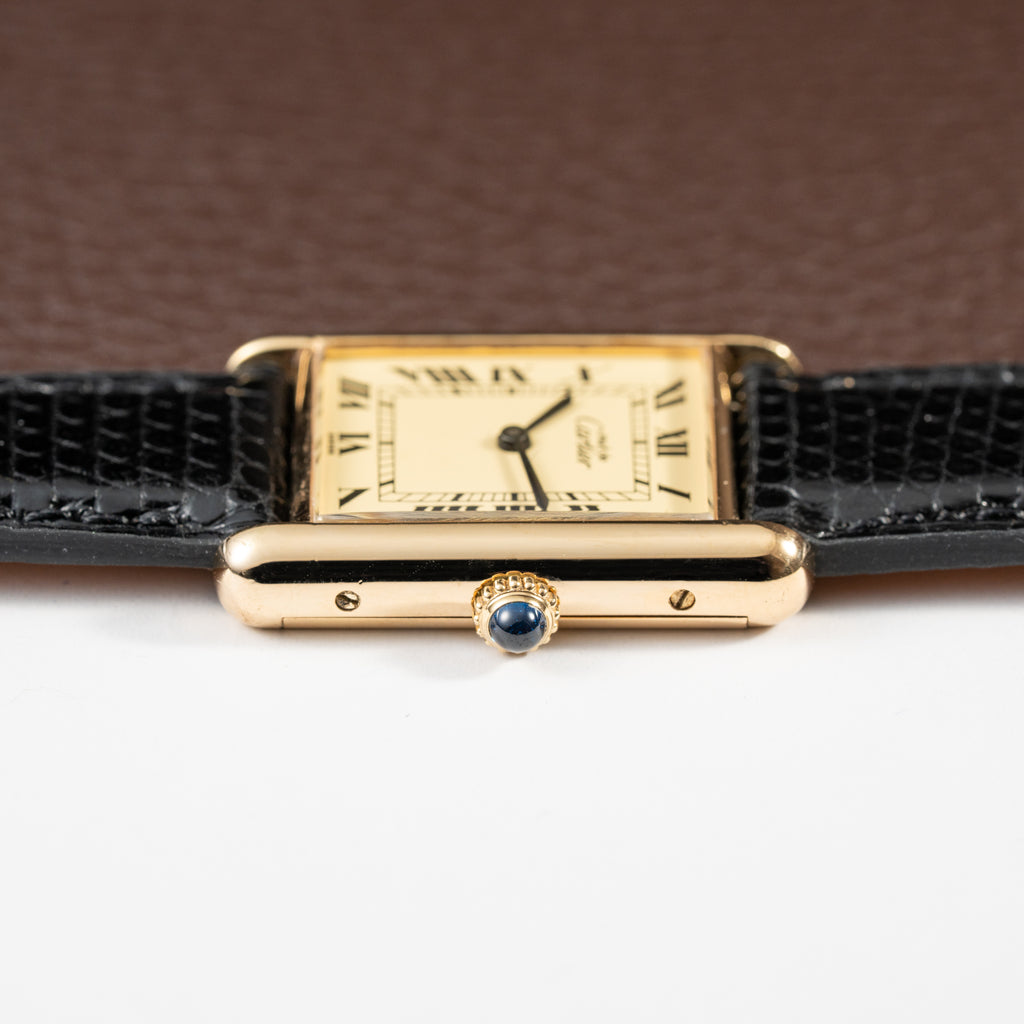 Cartier Must De Tank Vermeil Lemon Roman Dial GM