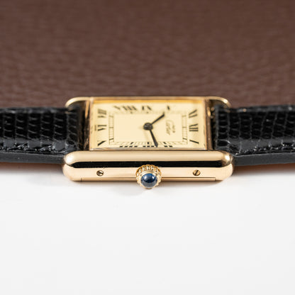 Cartier Must De Tank Vermeil Lemon Roman Dial GM