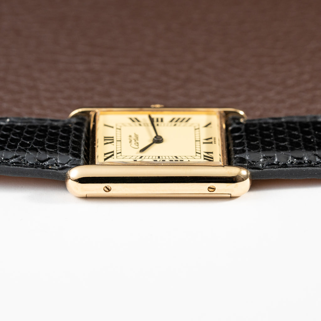 Cartier Must De Tank Vermeil Lemon Roman Dial GM