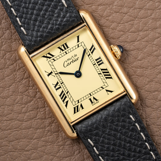 Cartier Must de Tank Vermeil Lemon Roman Dial Reference 590005