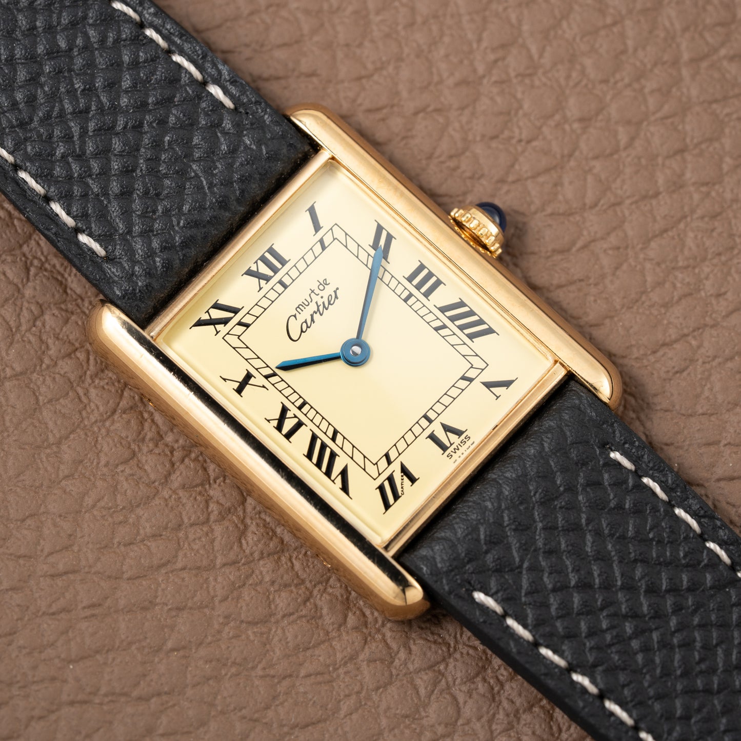Cartier Must de Tank Vermeil Lemon Roman Dial Reference 590005