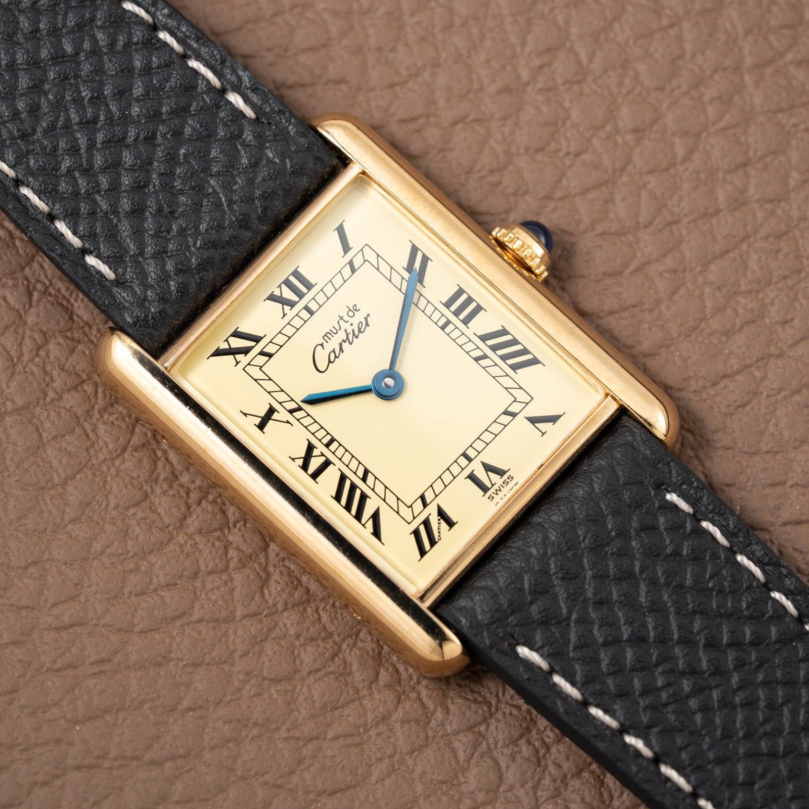 Cartier Must de Tank Vermeil Lemon Roman Dial Reference 590005