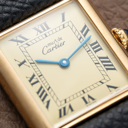Cartier Must de Tank Vermeil Lemon Roman Dial Reference 590005