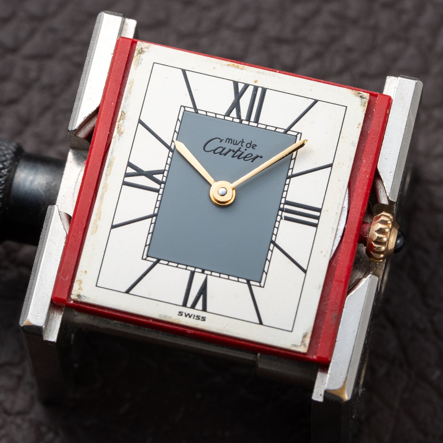 Cartier Must de Tank Vermeil Grey Art Deco Dial Reference 590005 from 1990s