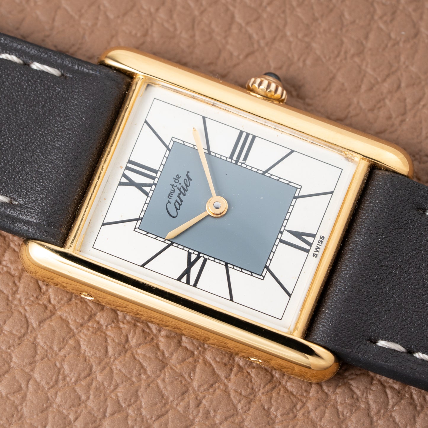 Cartier Must de Tank Vermeil Grey Art Deco Dial Reference 590005 from 1990s