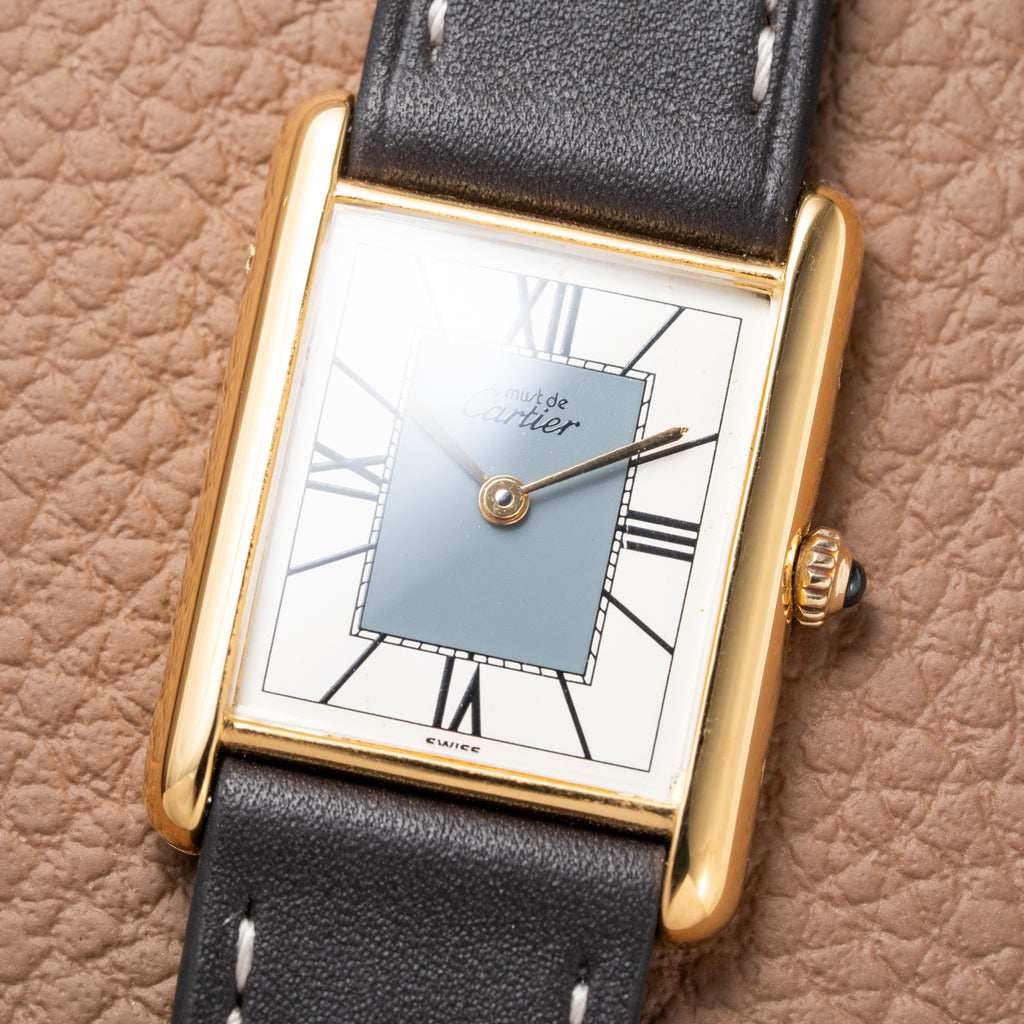 Cartier Must de Tank Vermeil Grey Art Deco Dial Reference 590005 from 1990s