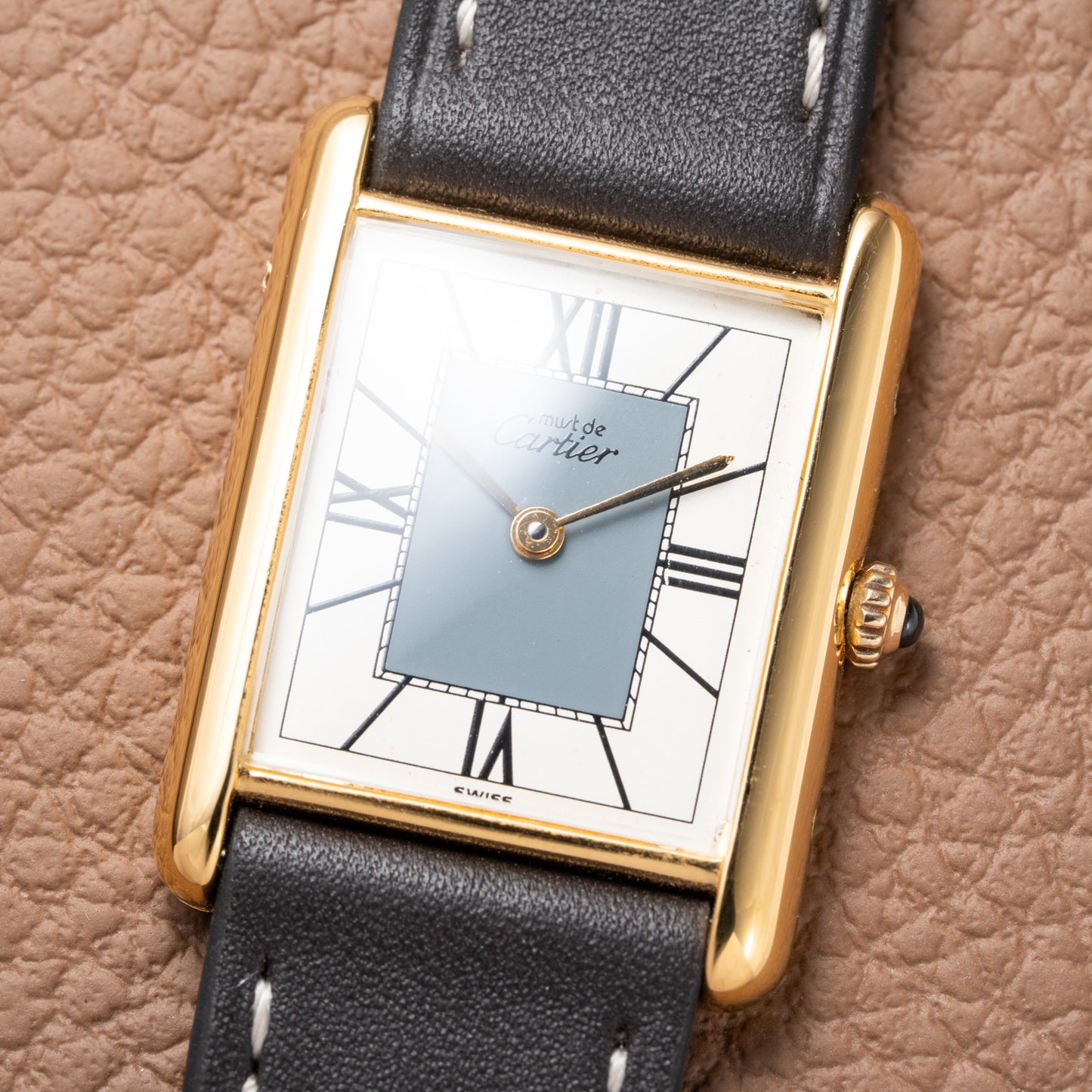 Cartier Must de Tank Vermeil Grey Art Deco Dial Reference 590005 from 1990s