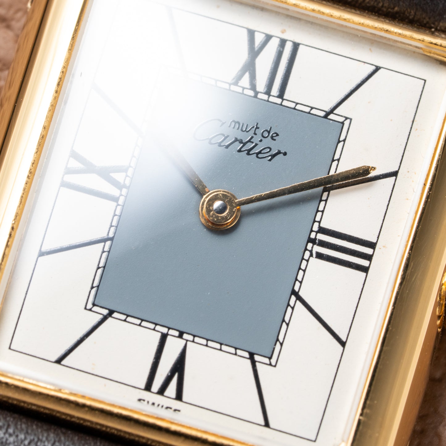 Cartier Must de Tank Vermeil Grey Art Deco Dial Reference 590005 from 1990s