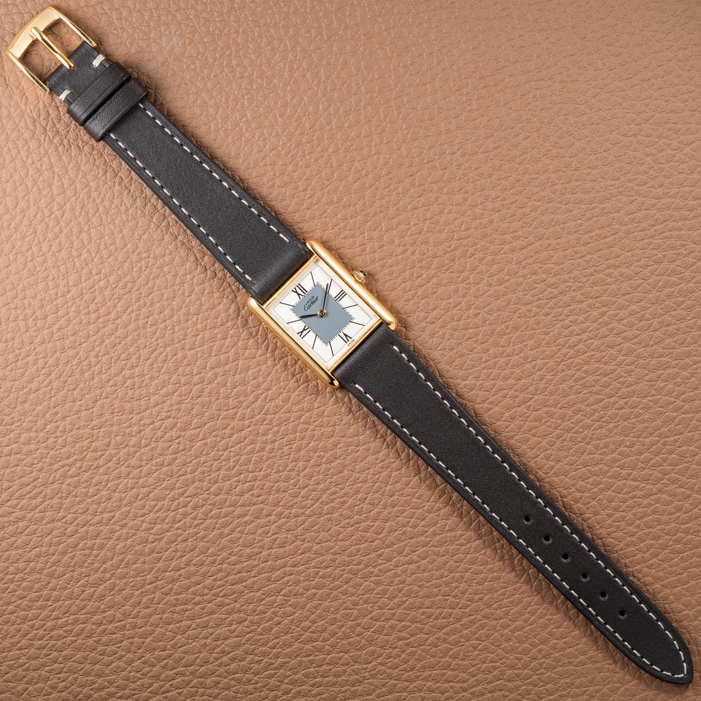Cartier Must de Tank Vermeil Grey Art Deco Dial Reference 590005 from 1990s