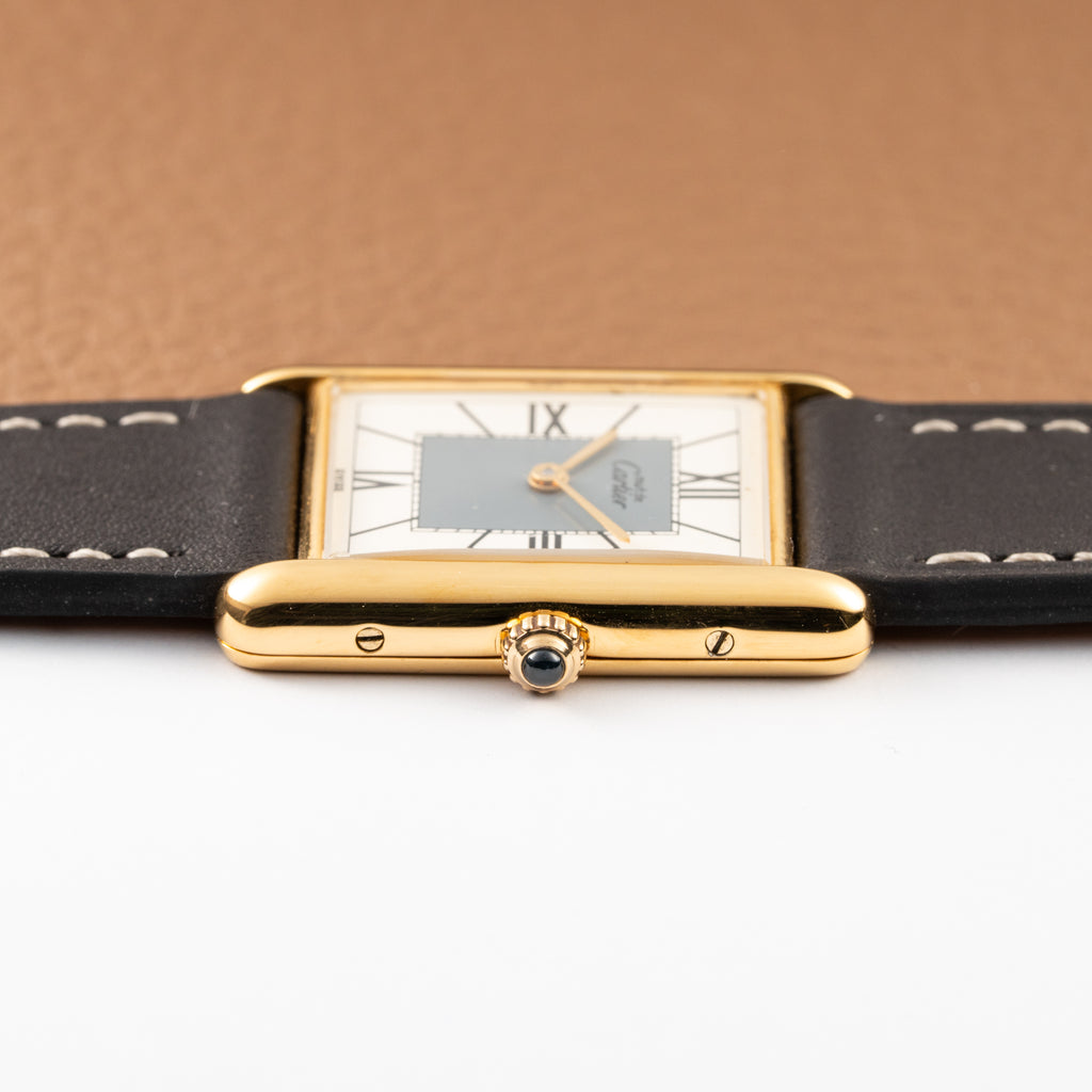 Cartier Must de Tank Vermeil Grey Art Deco Dial Reference 590005 from 1990s