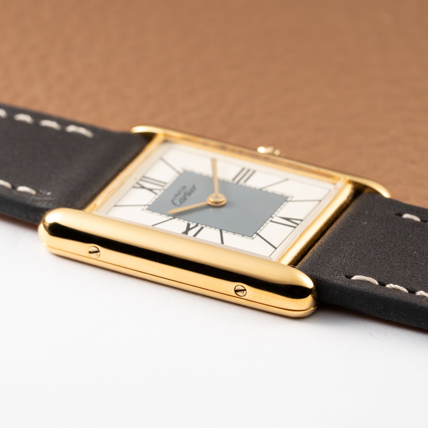 Cartier Must de Tank Vermeil Grey Art Deco Dial Reference 590005 from 1990s