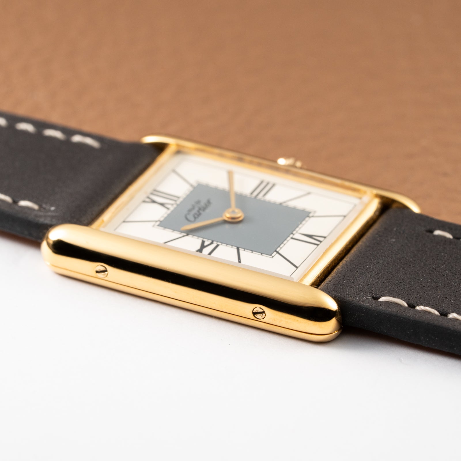 Cartier Must de Tank Vermeil Grey Art Deco Dial Reference 590005 from 1990s