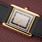 Cartier Tank Must de Vermeil Art Deco Black Roman Dial GM Reference 6 86001