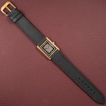 Cartier Tank Must de Vermeil Art Deco Black Roman Dial GM Reference 6 86001