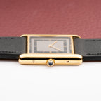 Cartier Tank Must de Vermeil Art Deco Black Roman Dial GM Reference 6 86001