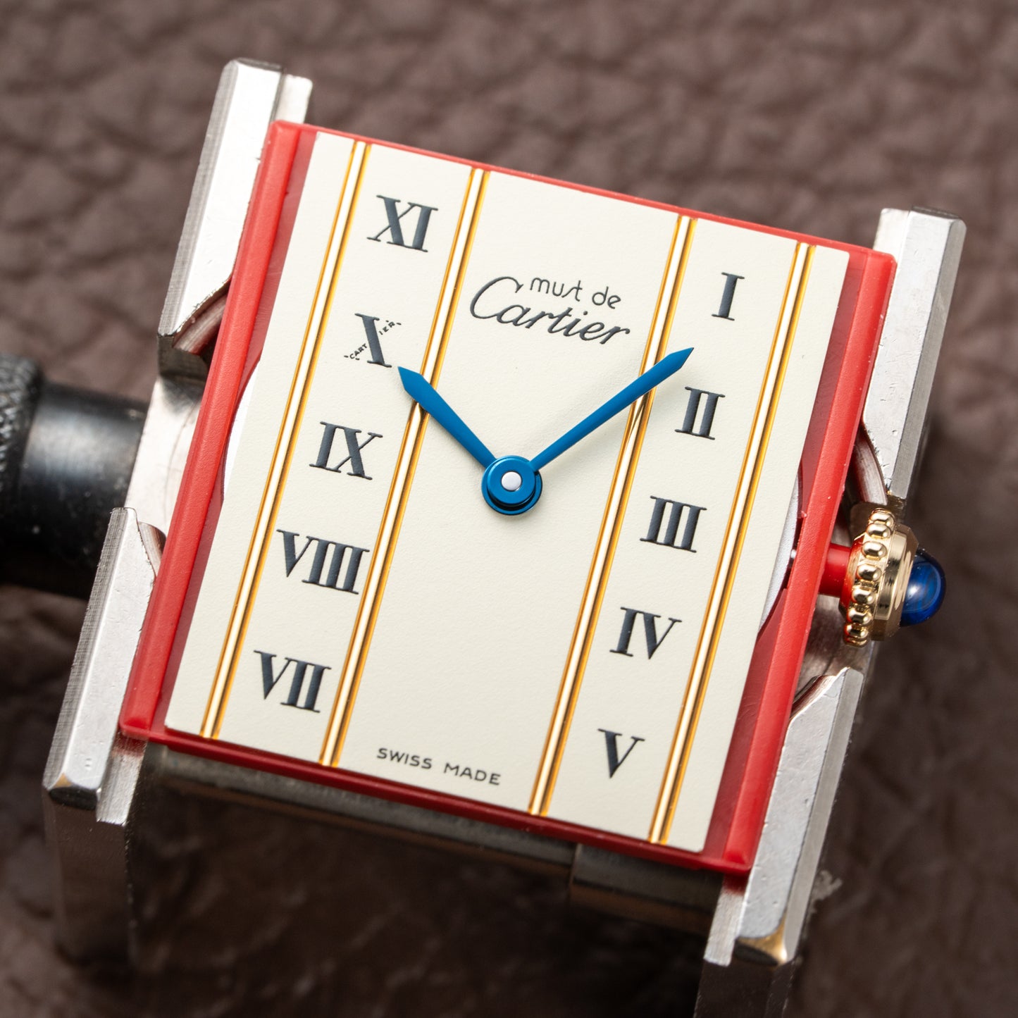Cartier Must de Tank Vermeil Vendôme Roman Ivory Column Dial Cartier Service 2025 GM Ref 590005