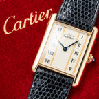 Cartier Must de Tank Vermeil Vendôme Roman Ivory Column Dial Cartier Service 2025 GM Ref 590005