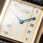 Cartier Must de Tank Vermeil Vendôme Roman Ivory Column Dial Cartier Service 2025 GM Ref 590005