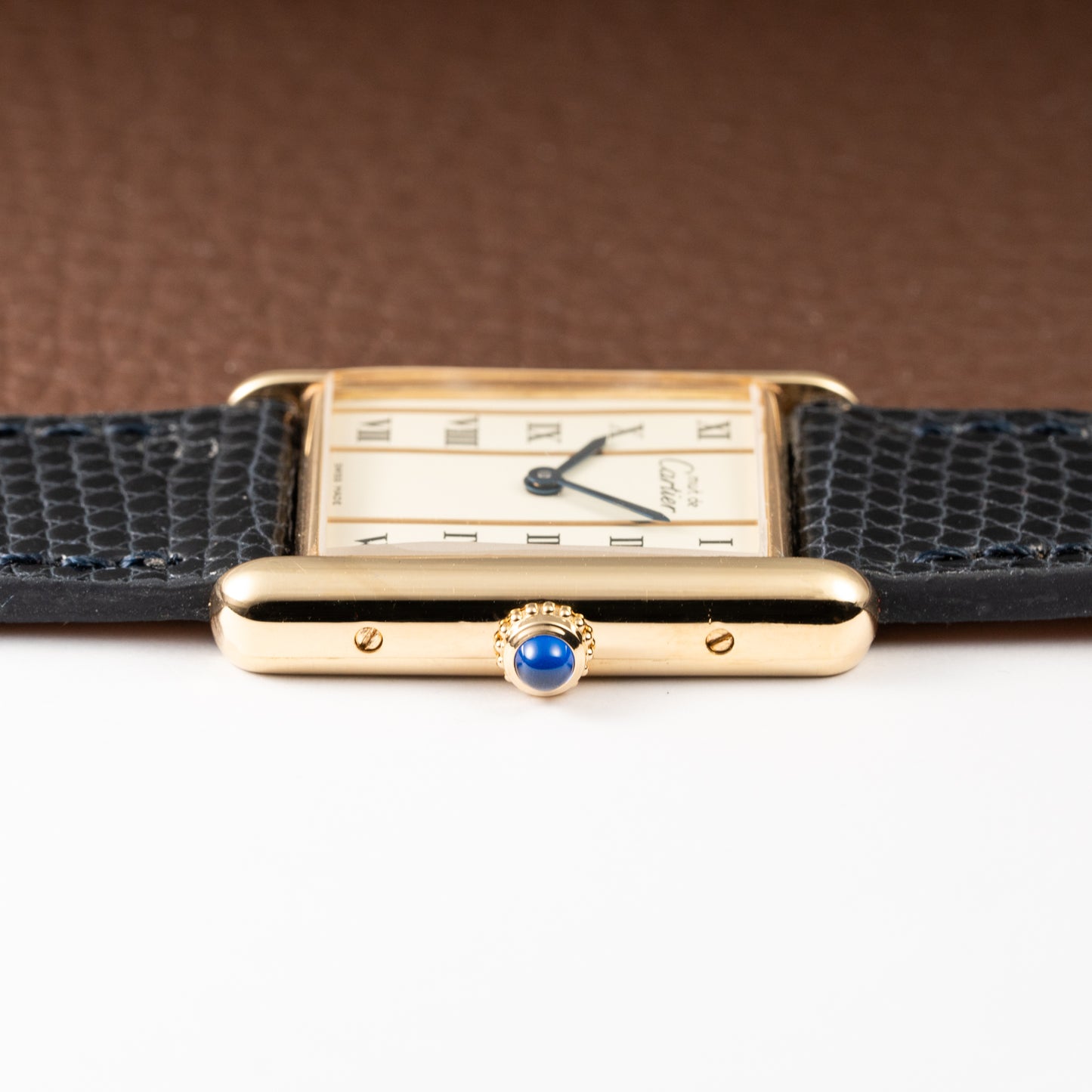 Cartier Must de Tank Vermeil Vendôme Roman Ivory Column Dial Cartier Service 2025 GM Ref 590005