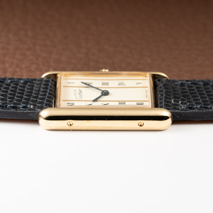 Cartier Must de Tank Vermeil Vendôme Roman Ivory Column Dial Cartier Service 2025 GM Ref 590005