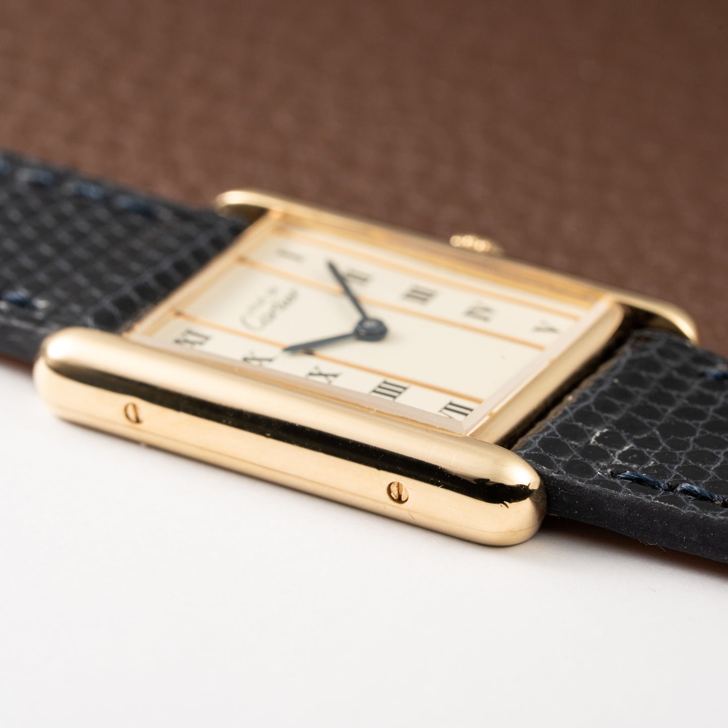 Cartier Must de Tank Vermeil Vendôme Roman Ivory Column Dial Cartier Service 2025 GM Ref 590005