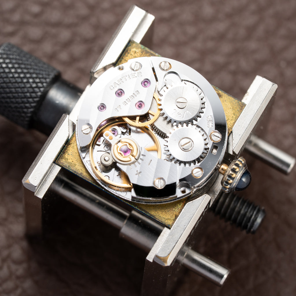 Cartier Tank Must de Lapis Lazuli Dial Vermeil PM 1980s
