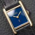 Cartier Tank Must de Lapis Lazuli Dial Vermeil PM 1980s