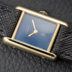 Cartier Tank Must de Lapis Lazuli Dial Vermeil PM 1980s