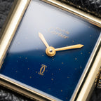 Cartier Tank Must de Lapis Lazuli Dial Vermeil PM 1980s