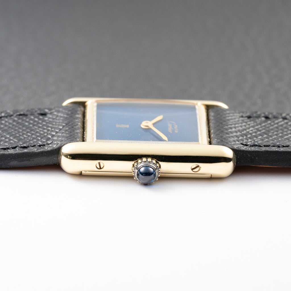 Cartier Tank Must de Lapis Lazuli Dial Vermeil PM 1980s