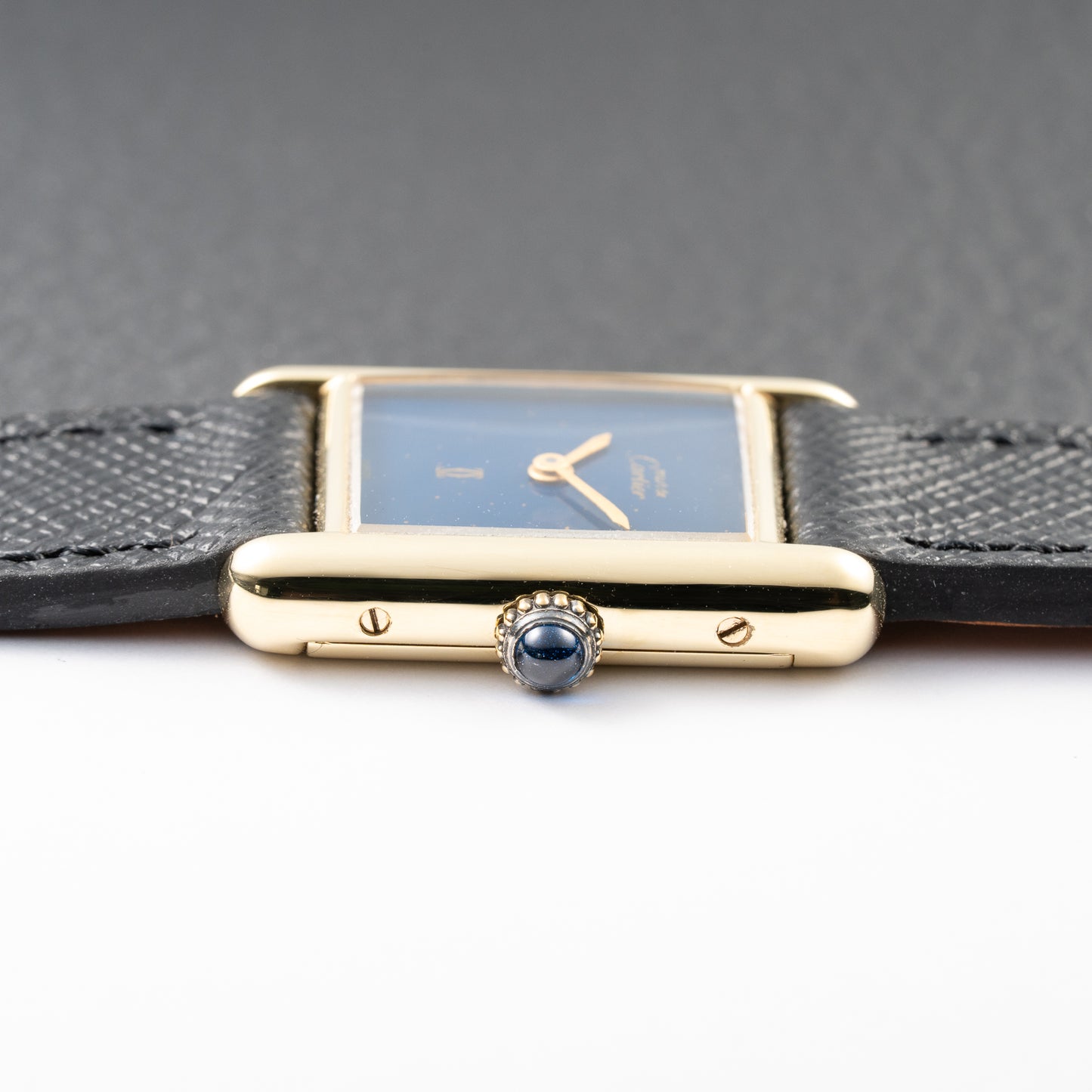 Cartier Tank Must de Lapis Lazuli Dial Vermeil PM 1980s