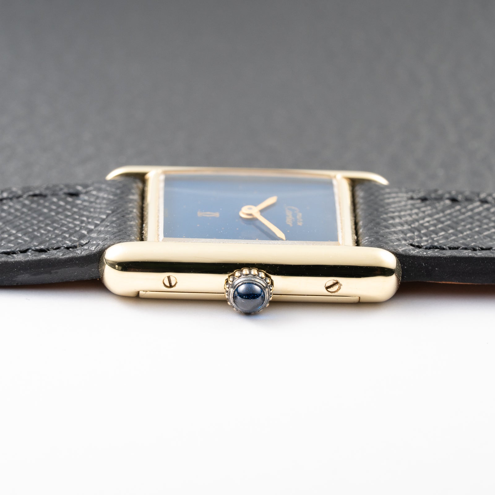 Cartier Tank Must de Lapis Lazuli Dial Vermeil PM 1980s