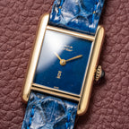Cartier Tank Must de Lapis Lazuli Dial Vermeil PM 1980s