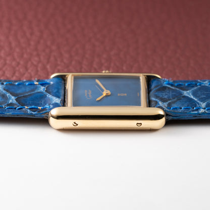 Cartier Tank Must de Lapis Lazuli Dial Vermeil PM 1980s