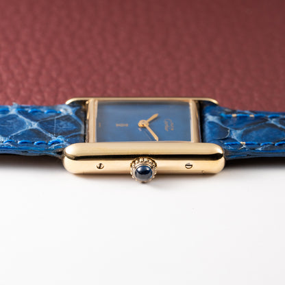 Cartier Tank Must de Lapis Lazuli Dial Vermeil PM 1980s