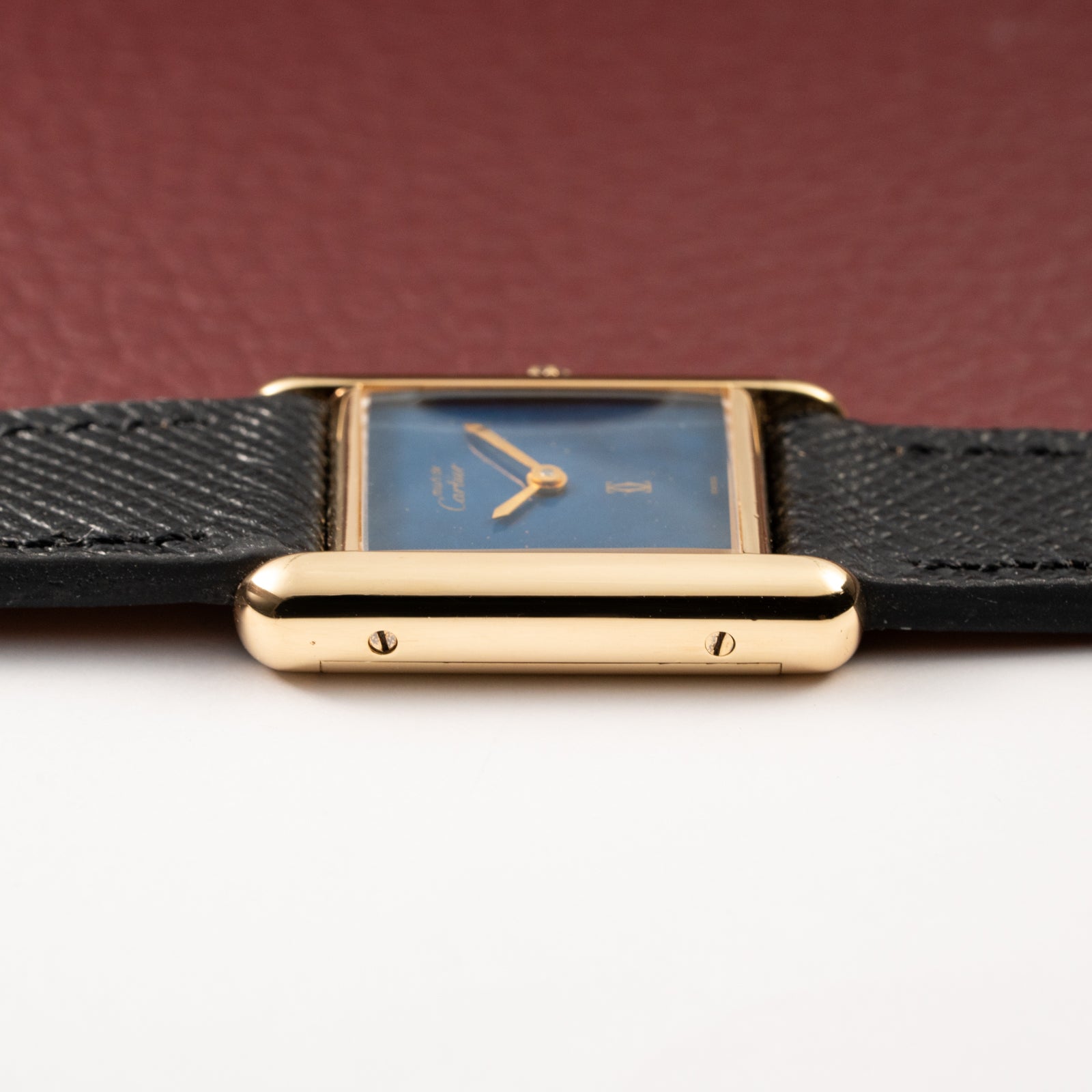 Cartier Tank Must de Lapis Lazuli Dial Vermeil PM 1980s