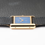 Cartier Tank Must de Blue Lapis Lazuli Dial Vermeil PM Full Set from 1982