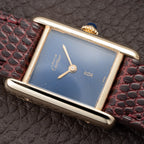 Cartier Tank Must de Blue Lapis Lazuli Dial Vermeil PM 1980s