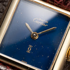 Cartier Tank Must de Blue Lapis Lazuli Dial Vermeil PM 1980s